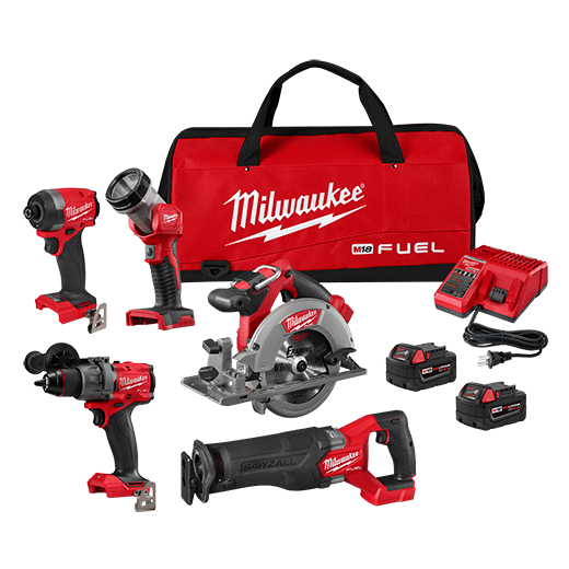 Milwaukee M18 FUEL 18V Lithium-Ion Brushless Cordless Combo Kit (5-Tool) with Two 5.0 Ah Batteries, 1 Charger 1 Tool Bag