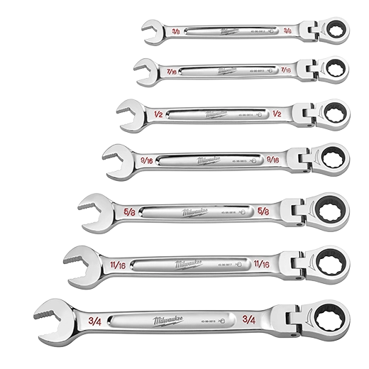 MILWAUKEE - 7pc SAE Flex Head Combination Wrenches