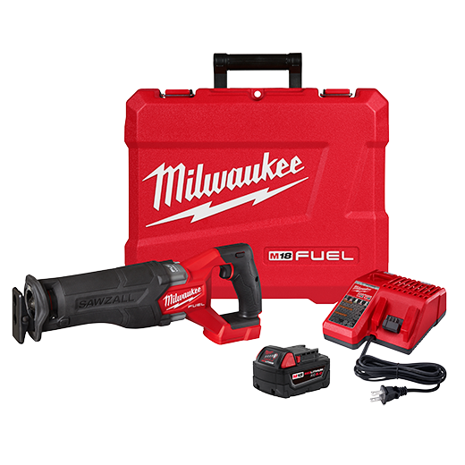 Milwaukee M18 FUEL 18V Lithium-Ion Brushless Cordless SAWZALL Reciprocating Saw Kit W/one 5.0 Ah Batteries, Charger and Case