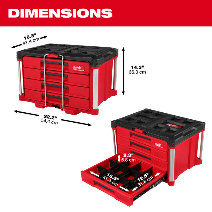 Milwaukee PACKOUT™ 4 Drawer Tool Box