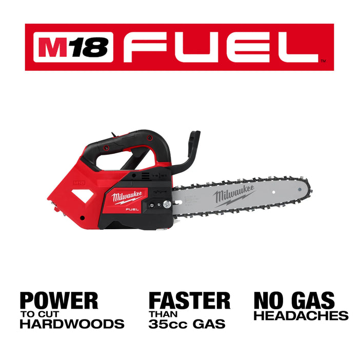 Milwaukee M18 FUEL 12 in. 18V Lithium-Ion Brushless Cordless Battery Top Handle Chainsaw (Tool Only)