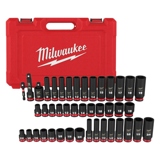 MILWAUKEE - 43PC SHOCKWAVE Impact Duty™ 3/8" Drive SAE & Metric Deep 6 Point Socket Set