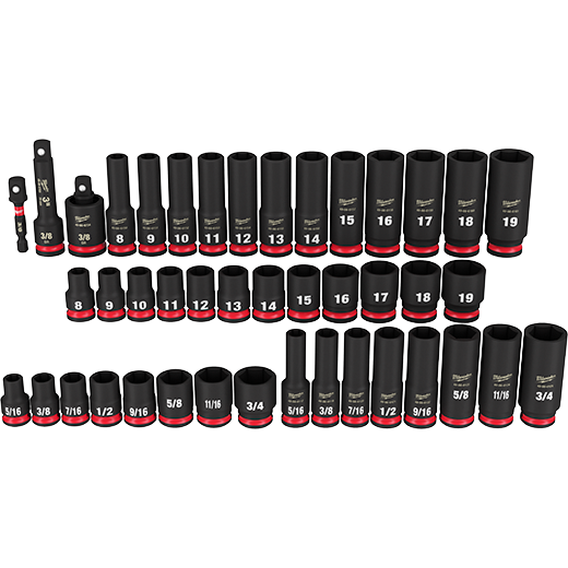 MILWAUKEE - 43PC SHOCKWAVE Impact Duty™ 3/8" Drive SAE & Metric Deep 6 Point Socket Set