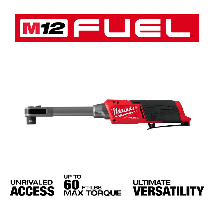 Milwaukee M12 FUEL INSIDER 12V Lithium-Ion Brushless Cordless 1/4 in. - 3/8 in. Extended Reach Box Ratchet (Tool-Only)