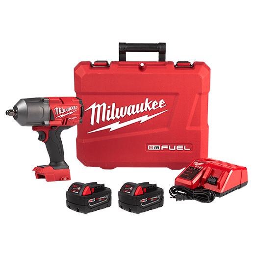 Milwaukee M18 FUEL 18V Lithium-Ion Brushless Cordless 1/2 in. High-Torque Impact Wrench with Friction Ring Kit,Resistant Batteries