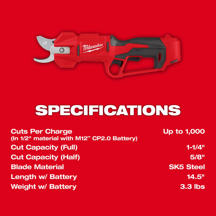 MILWAUKEE M12™ Brushless Pruning Shears