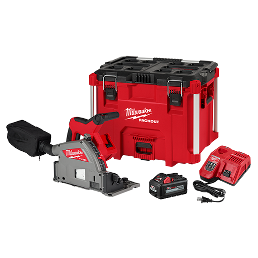 Milwaukee M18 FUEL 18V Lithium-Ion Brushless Cordless 6-1/2 in. Plunge Track Saw PACKOUT Kit with One 6.0 Ah Battery