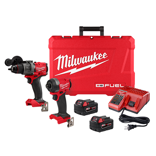 Milwaukee M18 FUEL 18V Lithium-Ion Brushless Cordless Hammer Drill and Impact Driver Combo Kit (2-Tool) with 2 Batteries