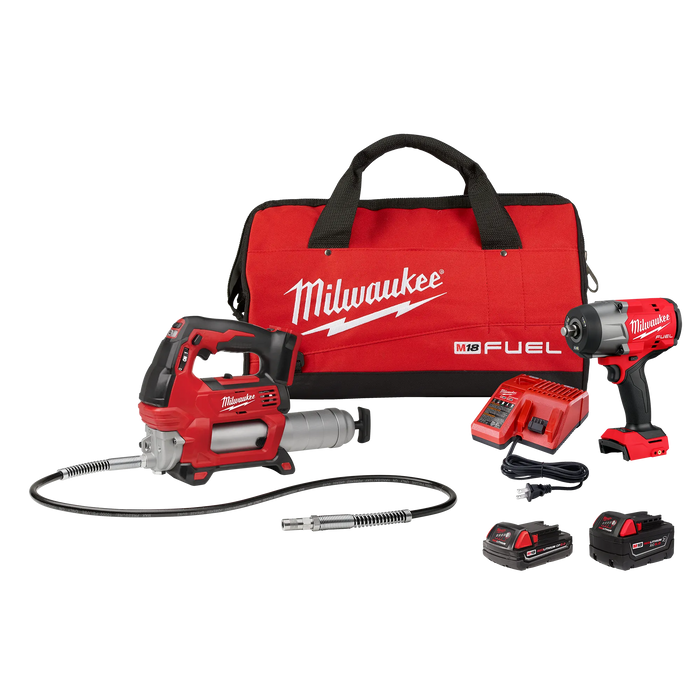 MILWAUKEE - M18 FUEL™ 1/2" HTIW w/ Friction Ring & Grease Gun Combo Kit