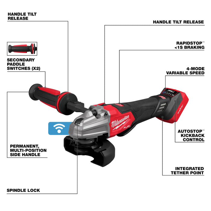 Milwaukee M18 FUEL™ 4-1/2" / 5" Dual-Trigger Braking Grinder