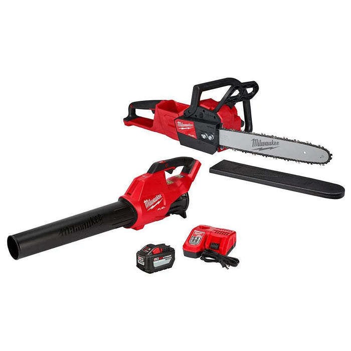 Milwaukee M18 FUEL 16 in. 18V Lithium-Ion Brushless Battery Chainsaw Kit with M18 GEN II FUEL Blower