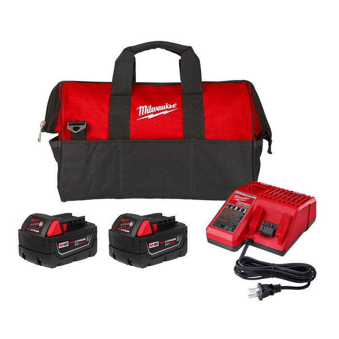 Milwaukee M18 18-Volt Lithium-Ion Starter Kit with One 5.0 Ah and One 2.0 Ah Battery and Charger